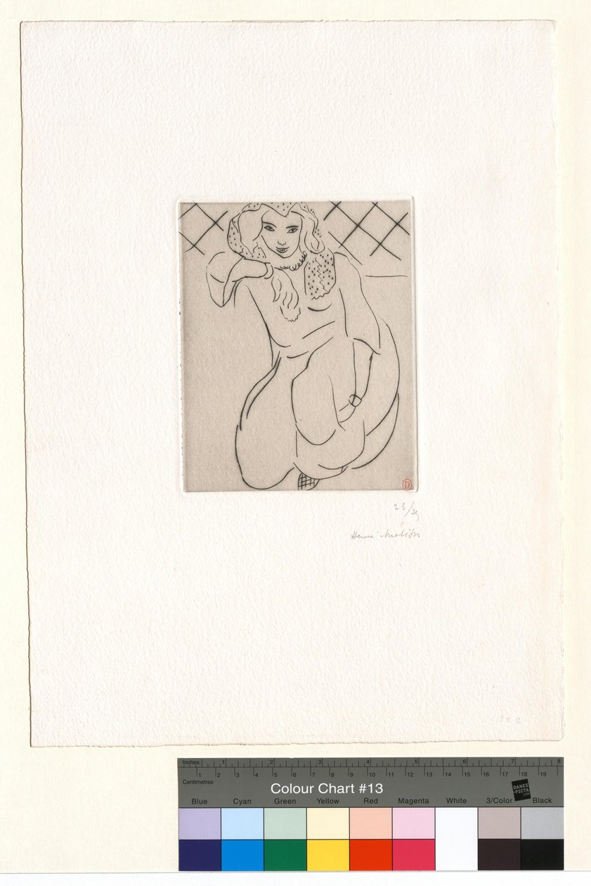 Gehurkte oosterse vrouw, sluier over het hoofd door Henri Matisse