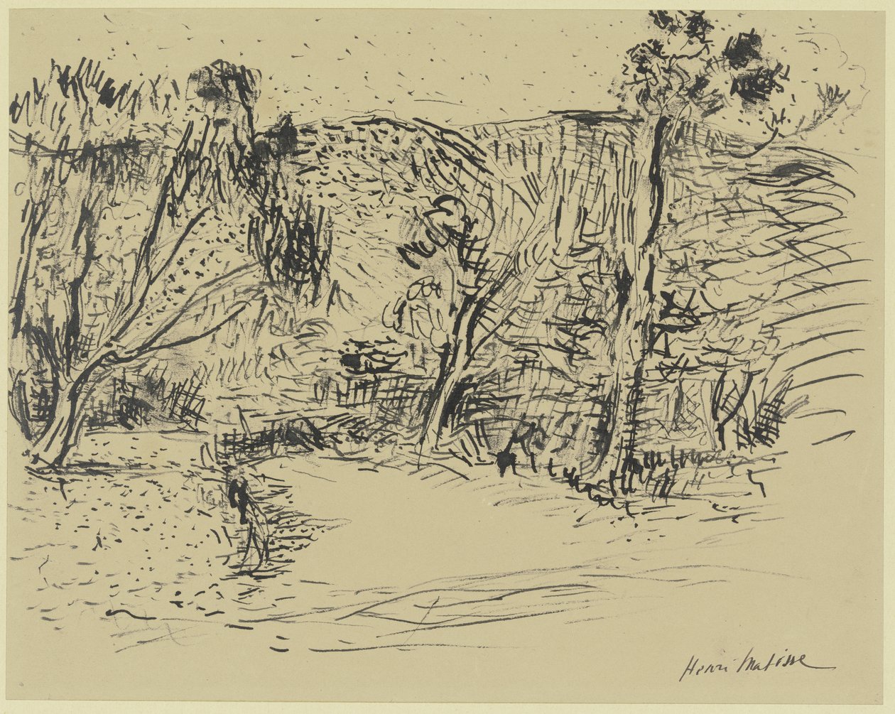 Pad tussen bomen door Henri Matisse