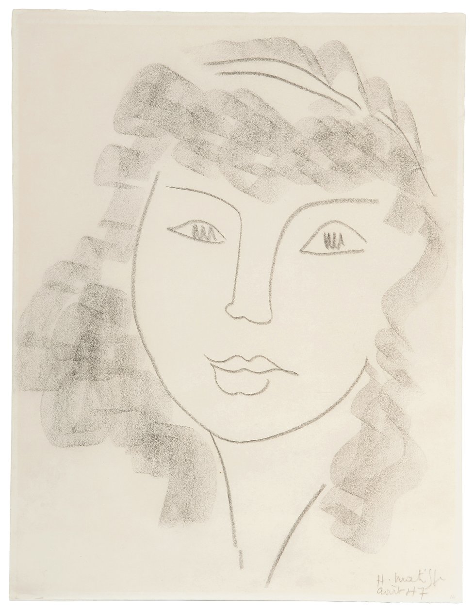 Portret van een vrouw; Portrait de Femme door Henri Matisse