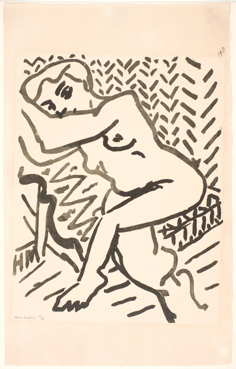 Zittend naakt door Henri Matisse