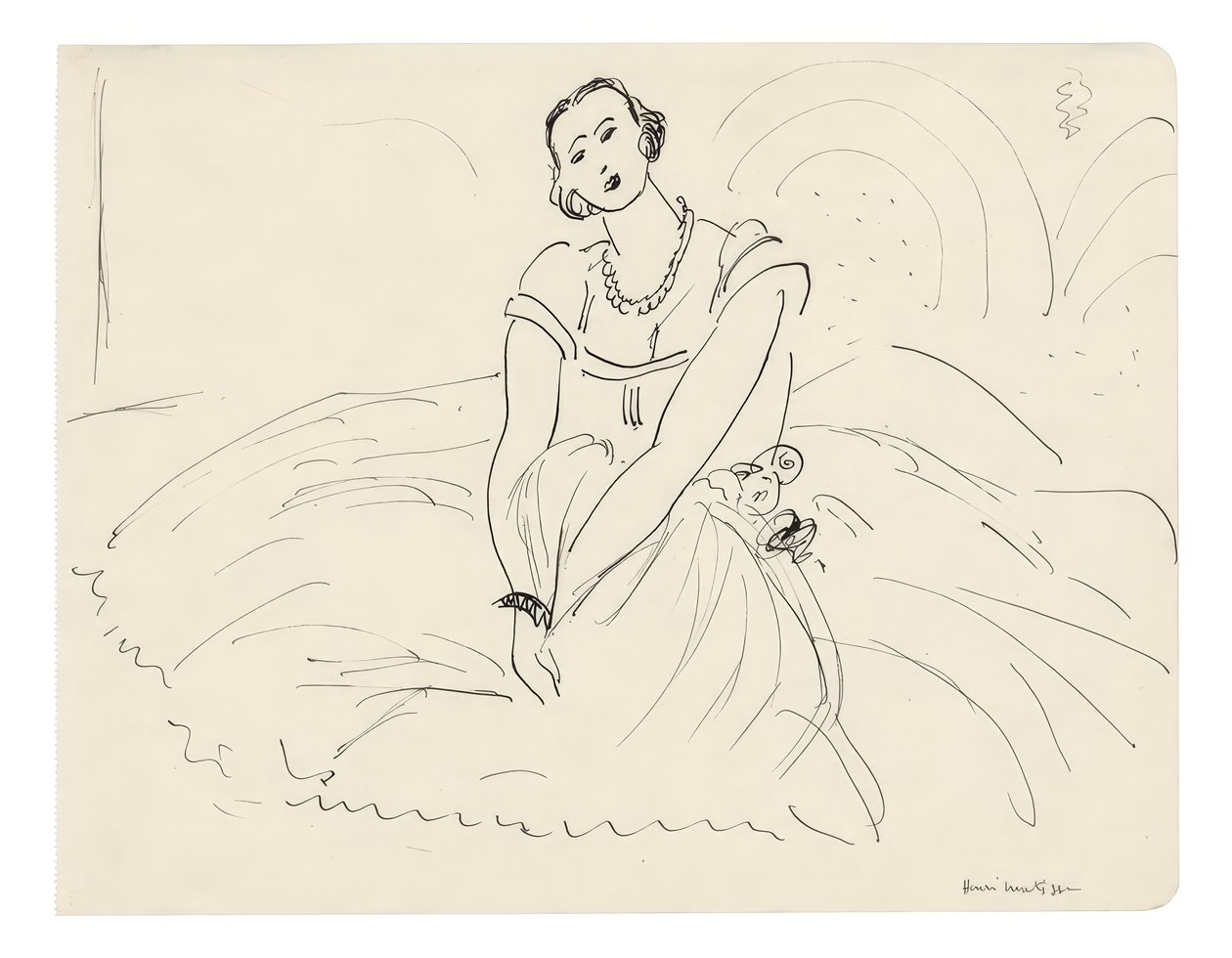 Zittende vrouw met rok door Henri Matisse