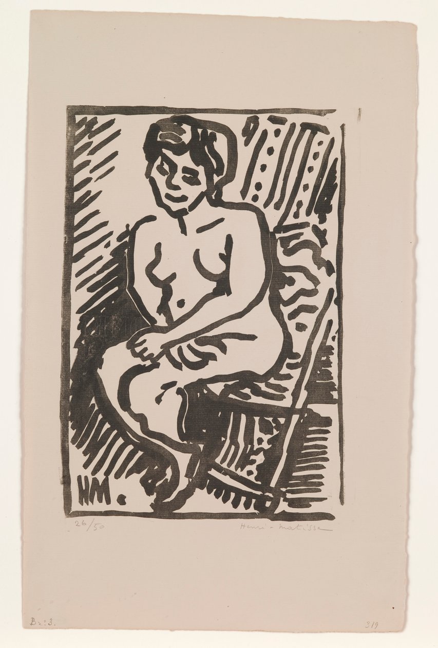 Kleine zwarte houtsnede door Henri Matisse