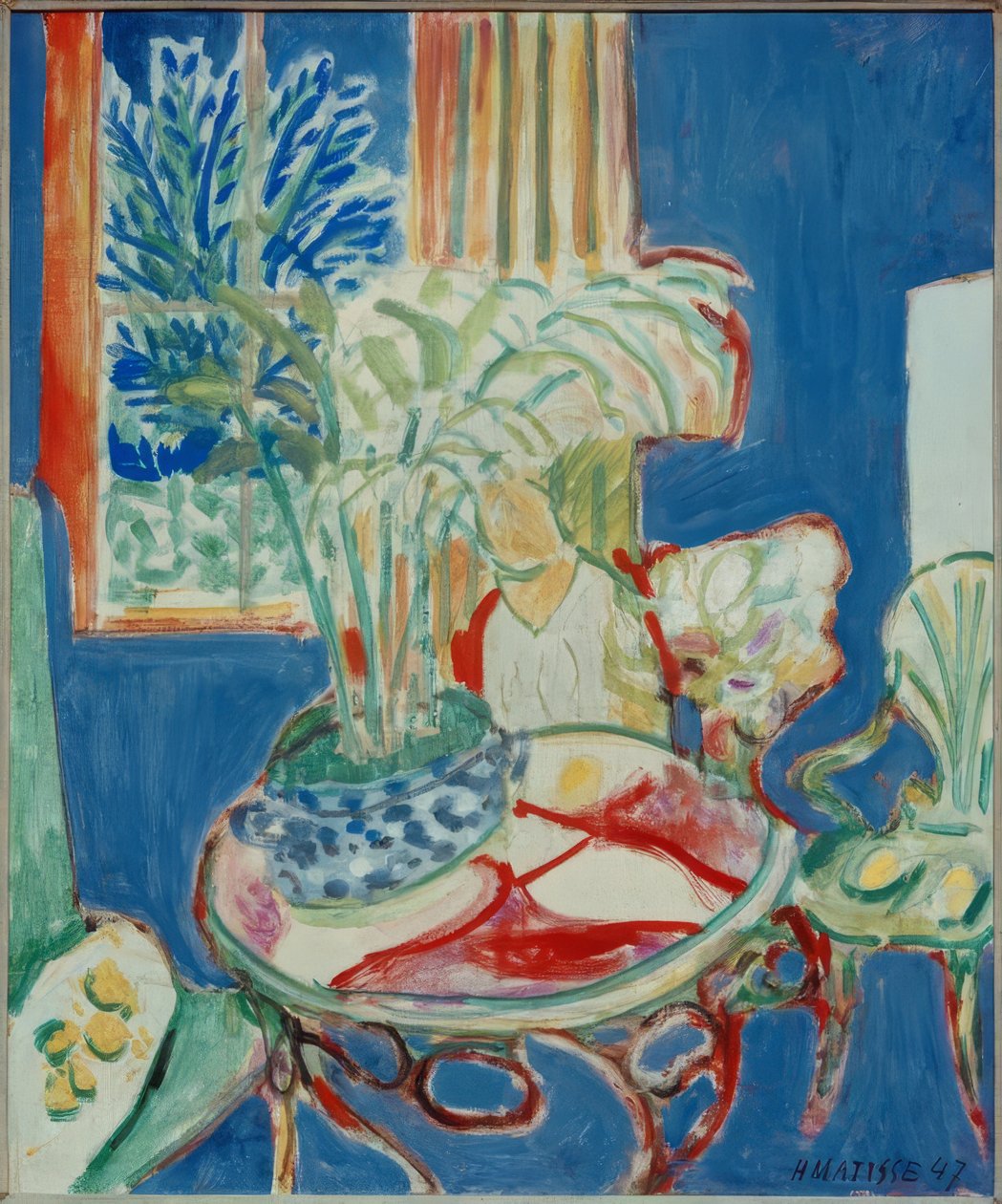 Klein interieur in blauw door Henri Matisse