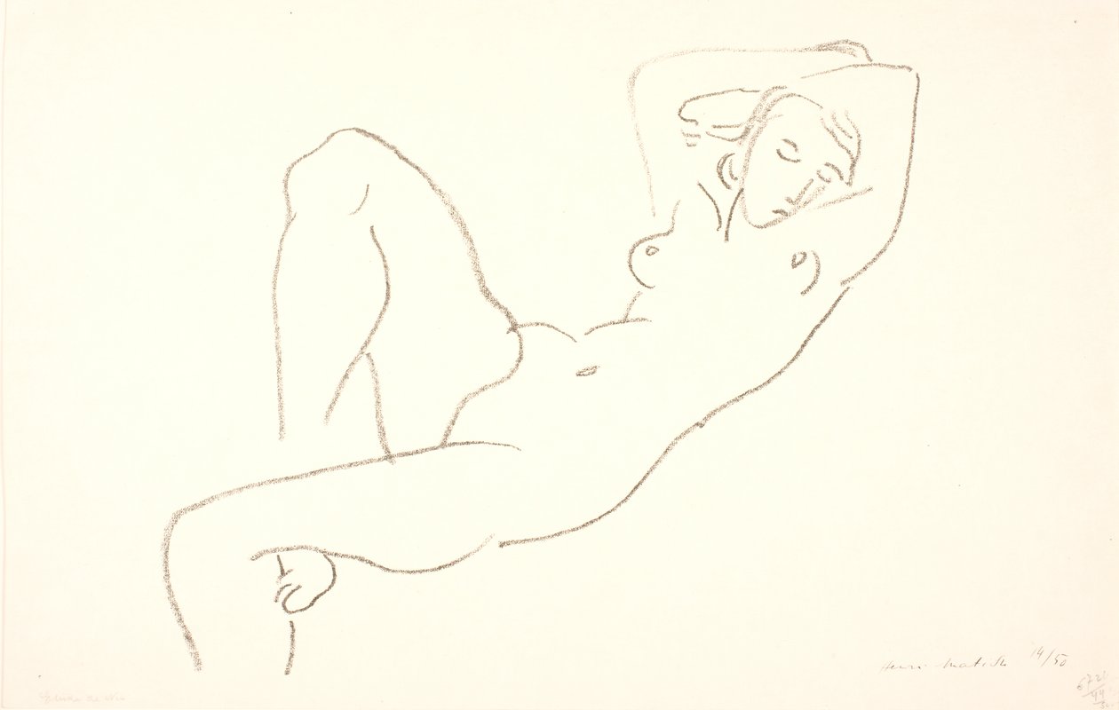 Slapende, naakte vrouw door Henri Matisse
