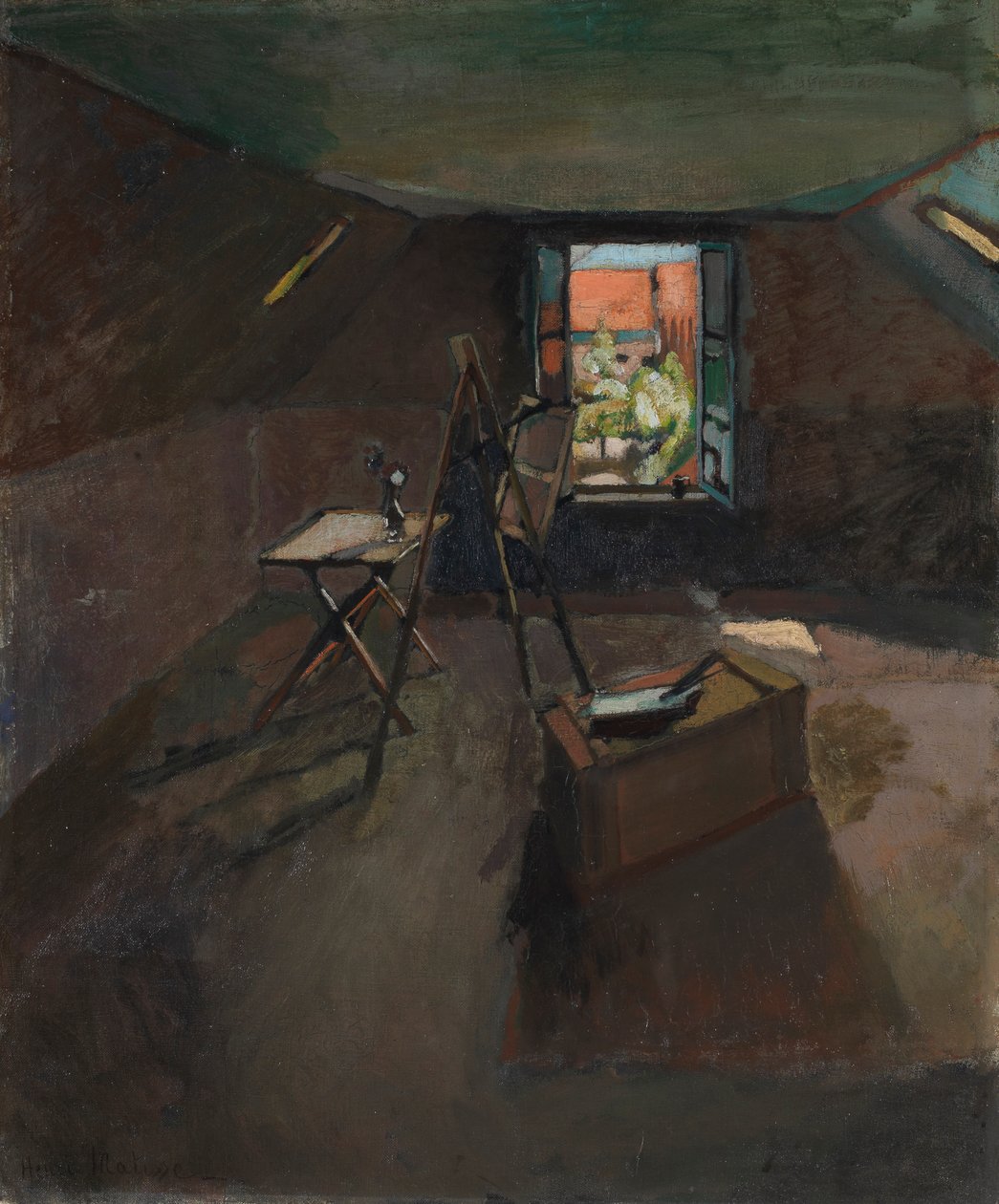 Studio onder de dakrand, ca. 1903 (olieverf op doek) door Henri Matisse