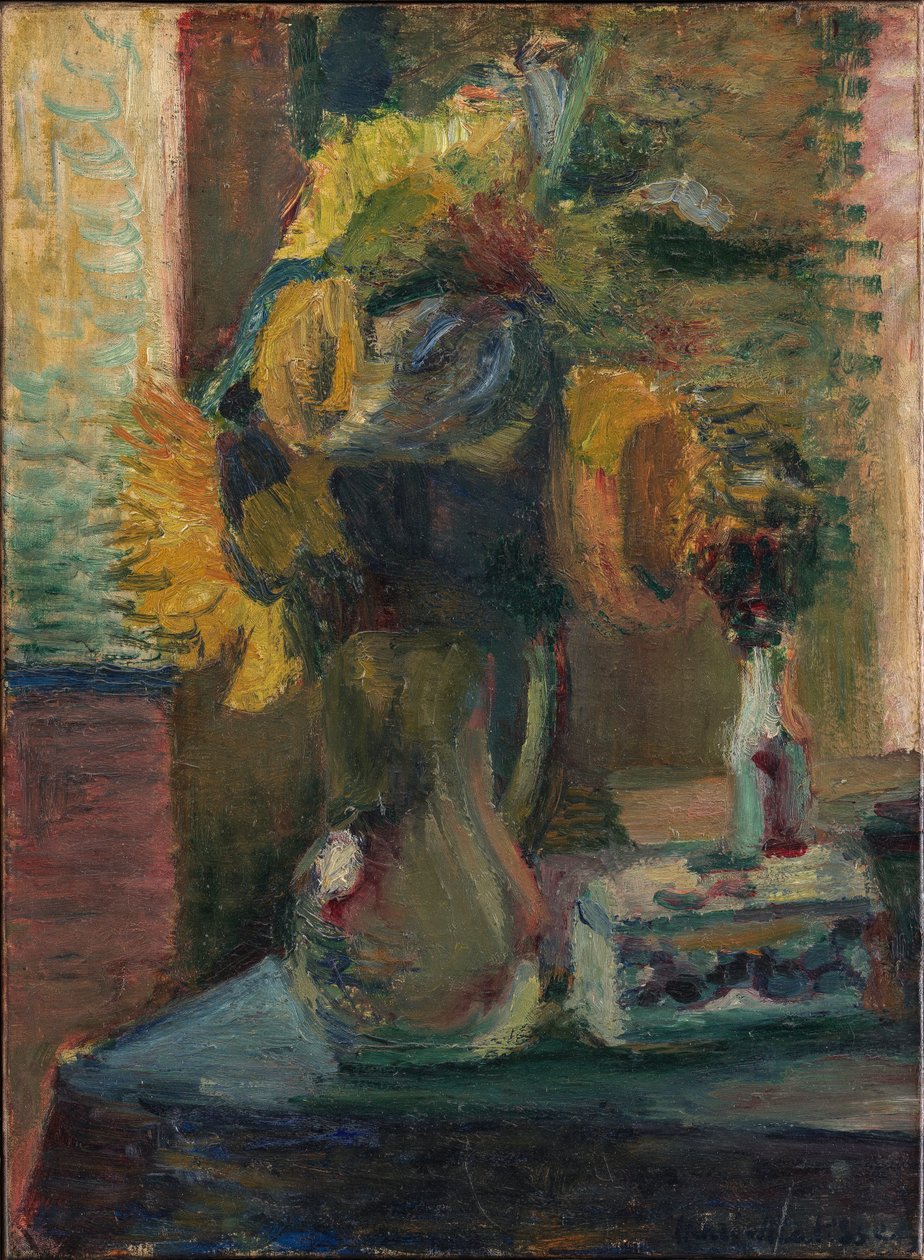 Zonnebloemen in een vaas door Henri Matisse