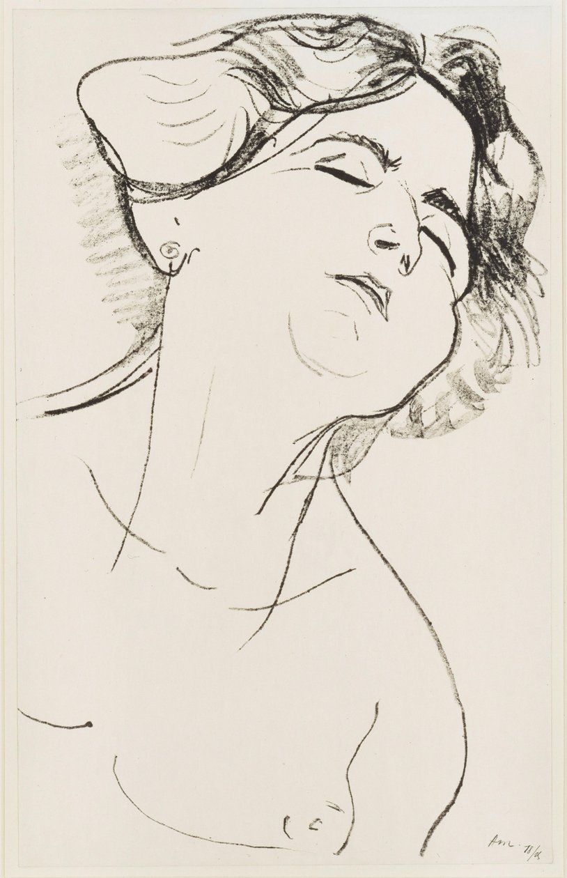Vrouwenhoofd, met gesloten ogen door Henri Matisse