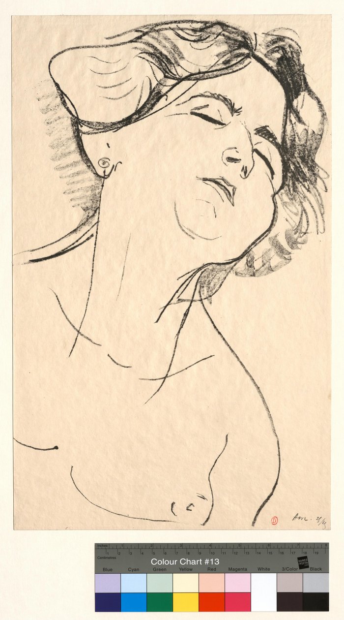 Vrouwenhoofd, gesloten ogen door Henri Matisse