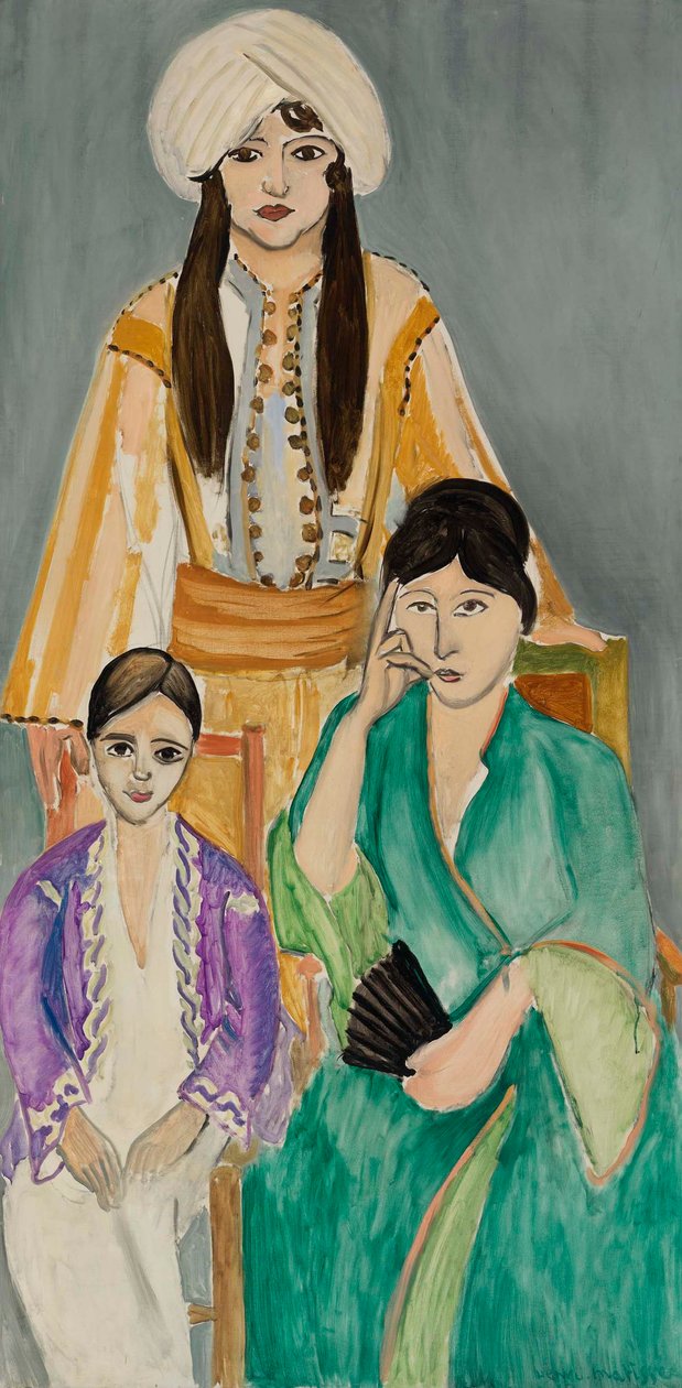 Drie zussen met grijze achtergrond (Les Trois soeurs sur fond gris) door Henri Matisse