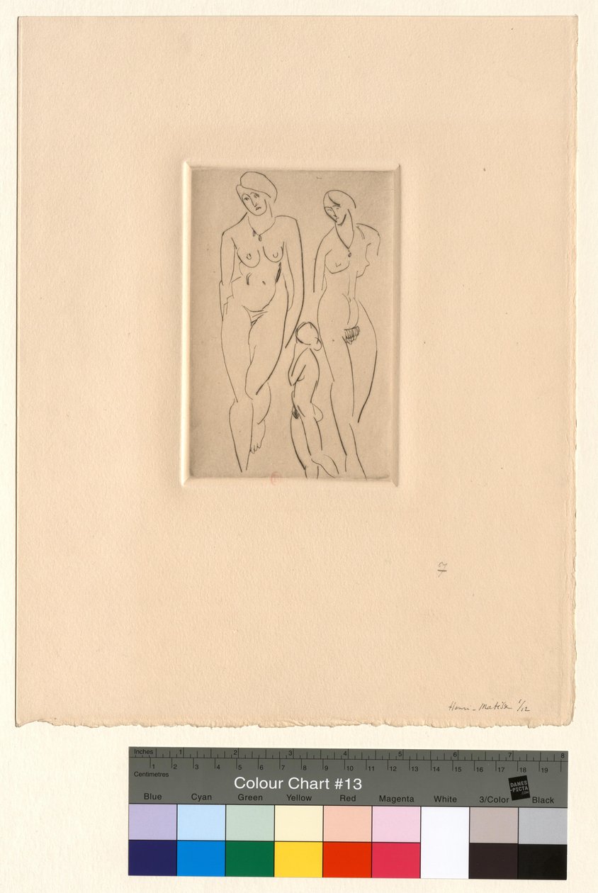 Drie figuren - Academische studies door Henri Matisse
