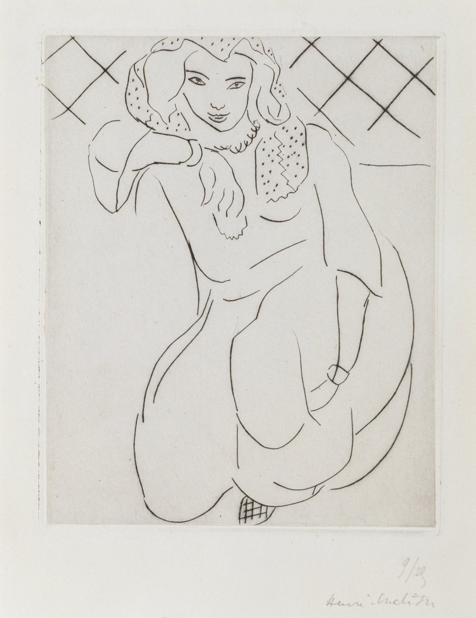 Gesluierde Oosterse Vrouw Knielend door Henri Matisse