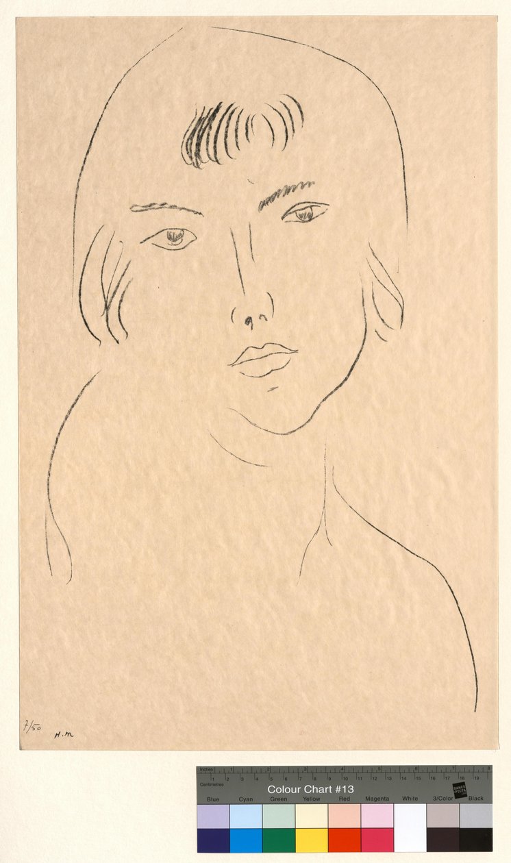 Gezicht met pony door Henri Matisse