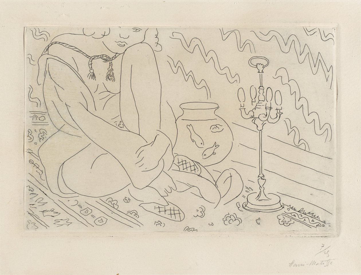 Vrouw zittend in een interieur door Henri Matisse