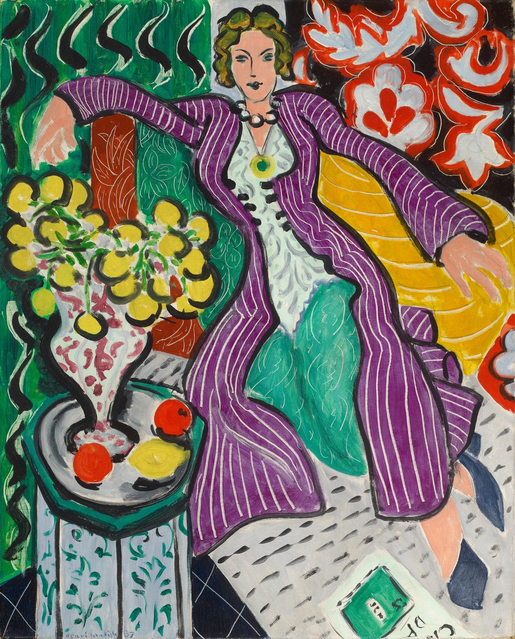 Vrouw in een paarse jas door Henri Matisse