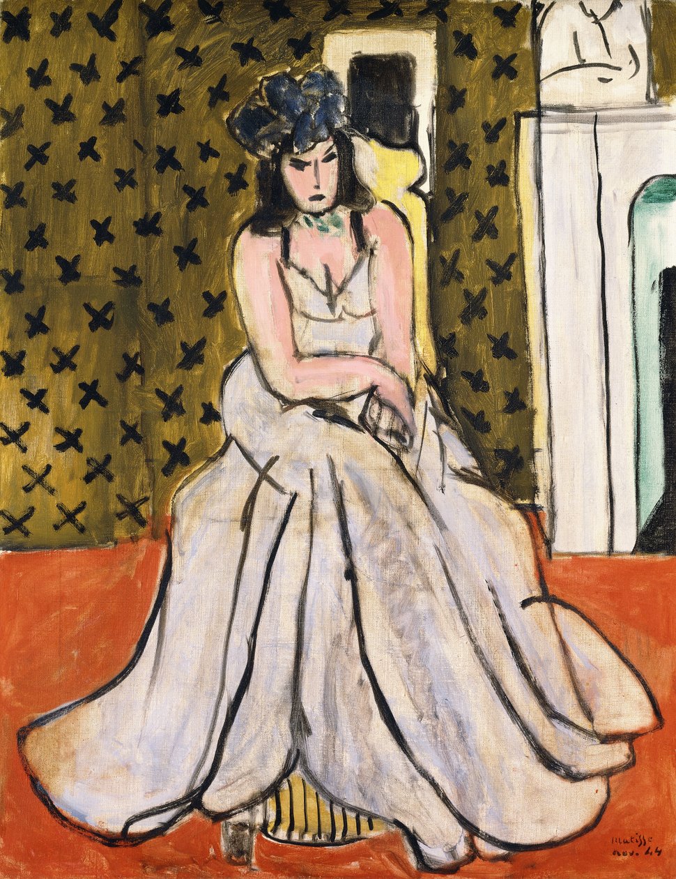 Vrouw met blauwe hoed door Henri Matisse