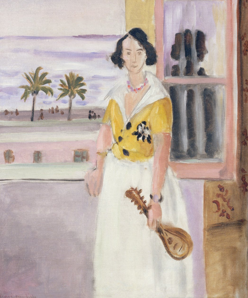 Vrouw met mandoline, ca.1921-22 (olieverf op doek) door Henri Matisse