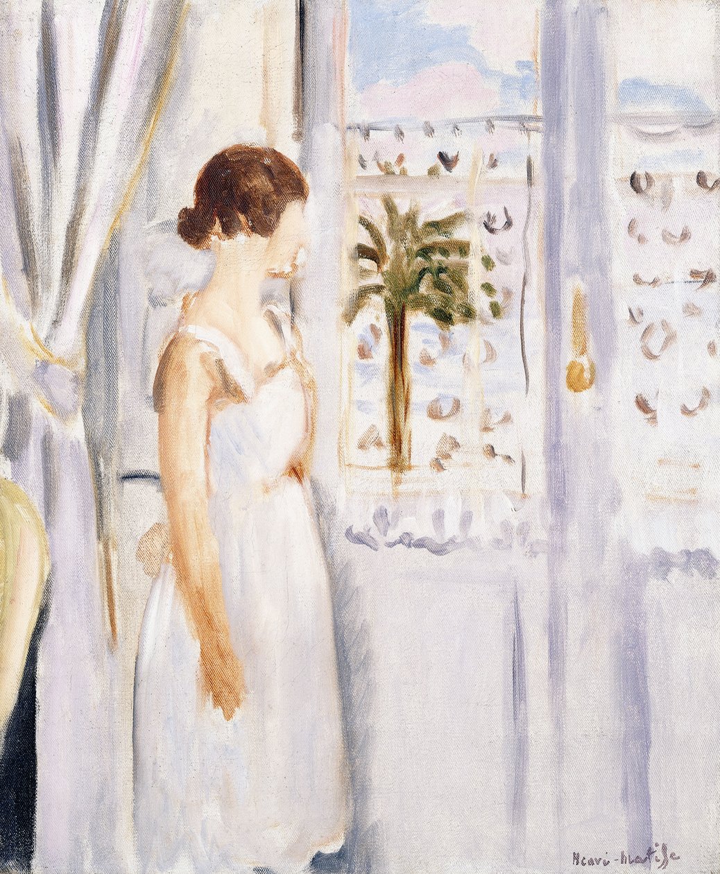 Jong meisje bij het raam door Henri Matisse