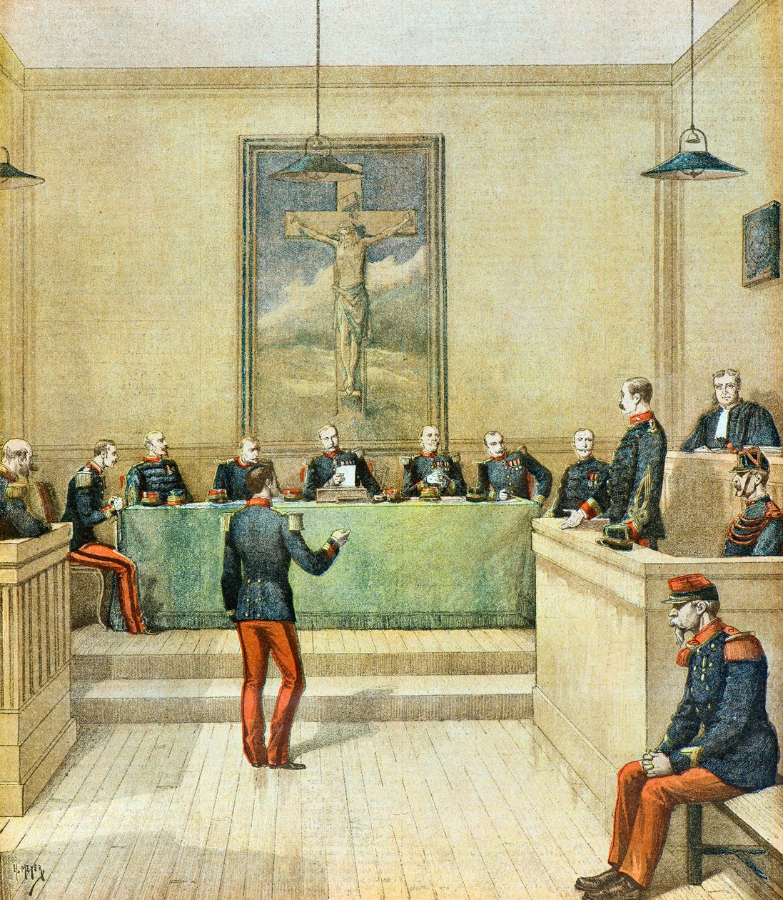 Kapitein Dreyfus voor de krijgsraad door Henri Meyer
