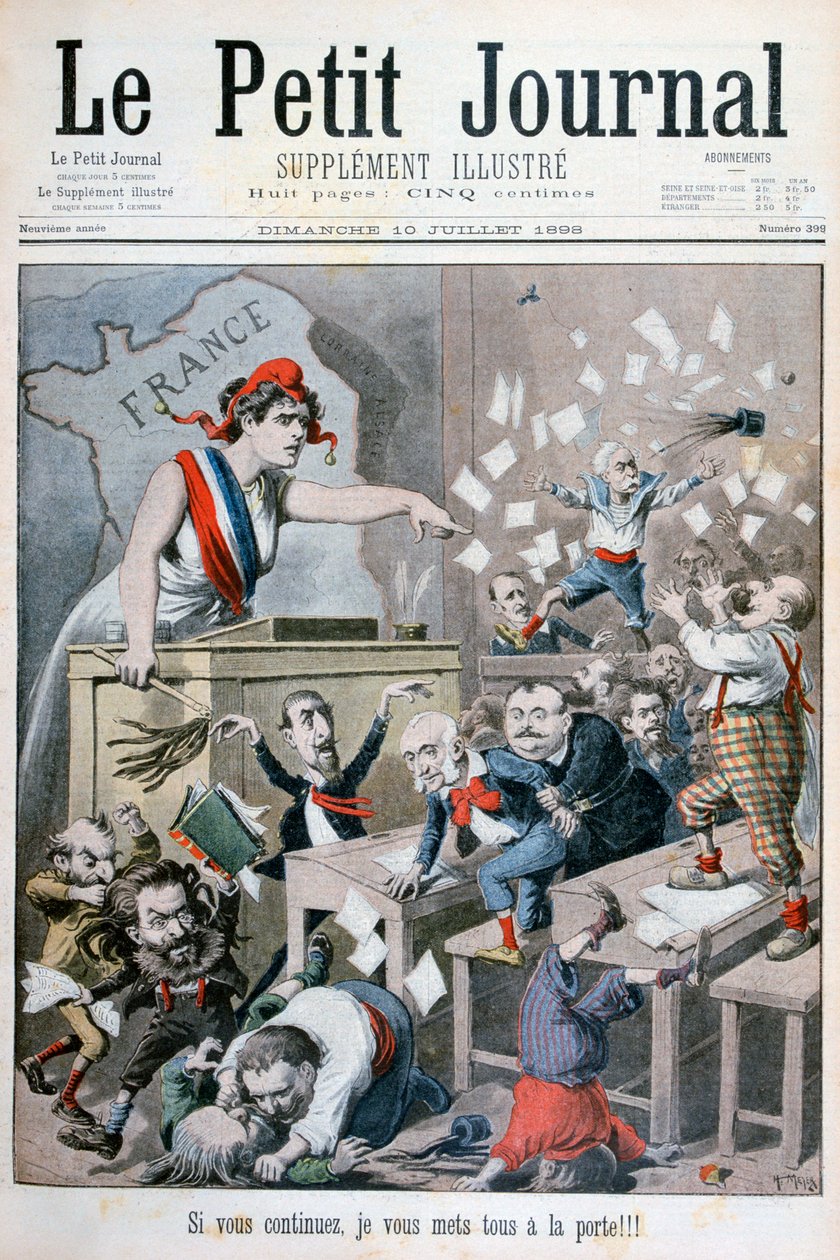 Karikatuur van de Kamer van Afgevaardigden, Parijs, 1898 door Henri Meyer
