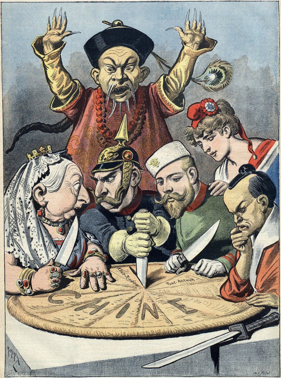 China - de taart van koningen en... van keizers Karikatuur, 1898 door Henri Meyer