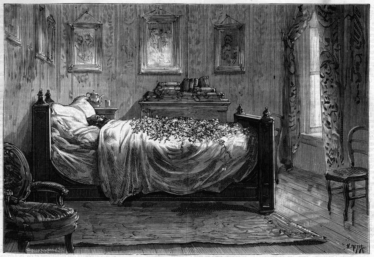 Dood van Leon Gambetta, Franse politicus - de rouwkamer - in 
