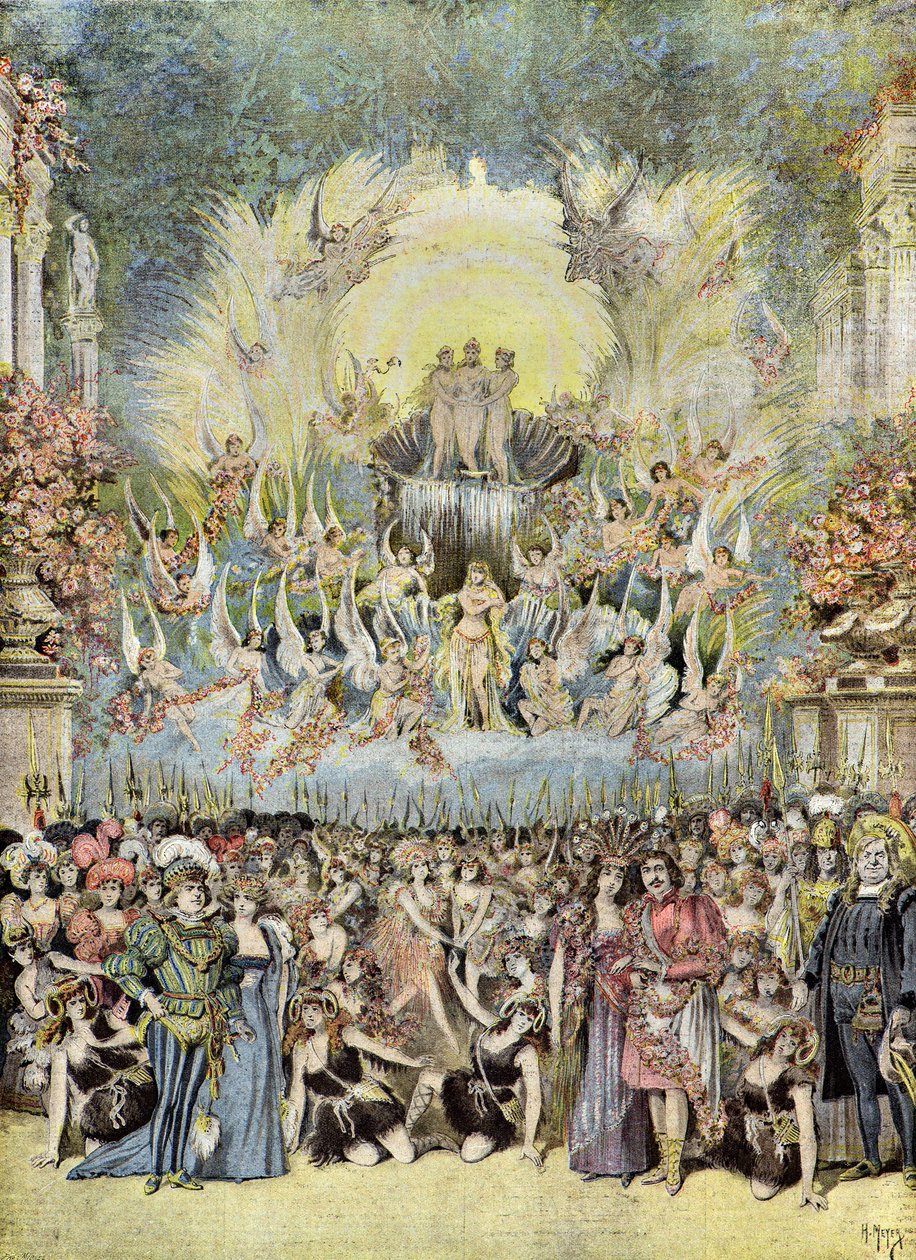 De groep van het theater de la gaite in parijs,1895 (Illustratie) door Henri Meyer