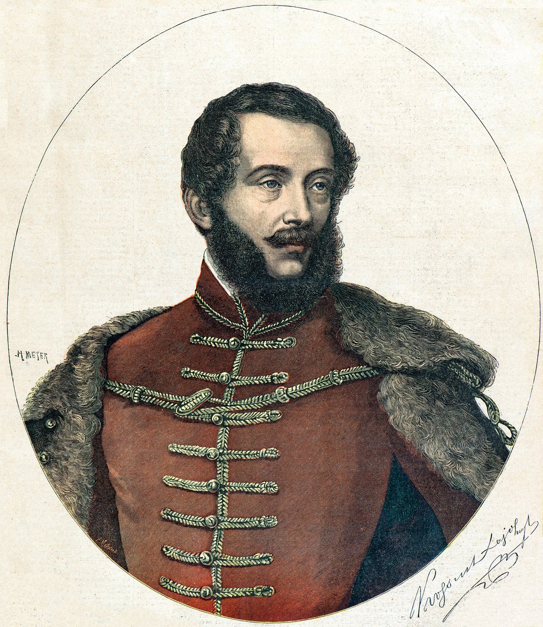 Portret van Lajos Kossuth door Henri Meyer