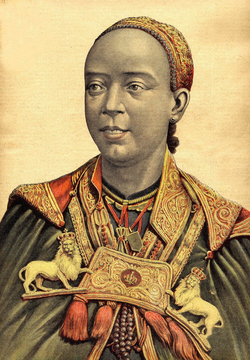 Portret van de keizerin van Abessinië en Ethiopië Taitou (Taytu Betul) door Henri Meyer