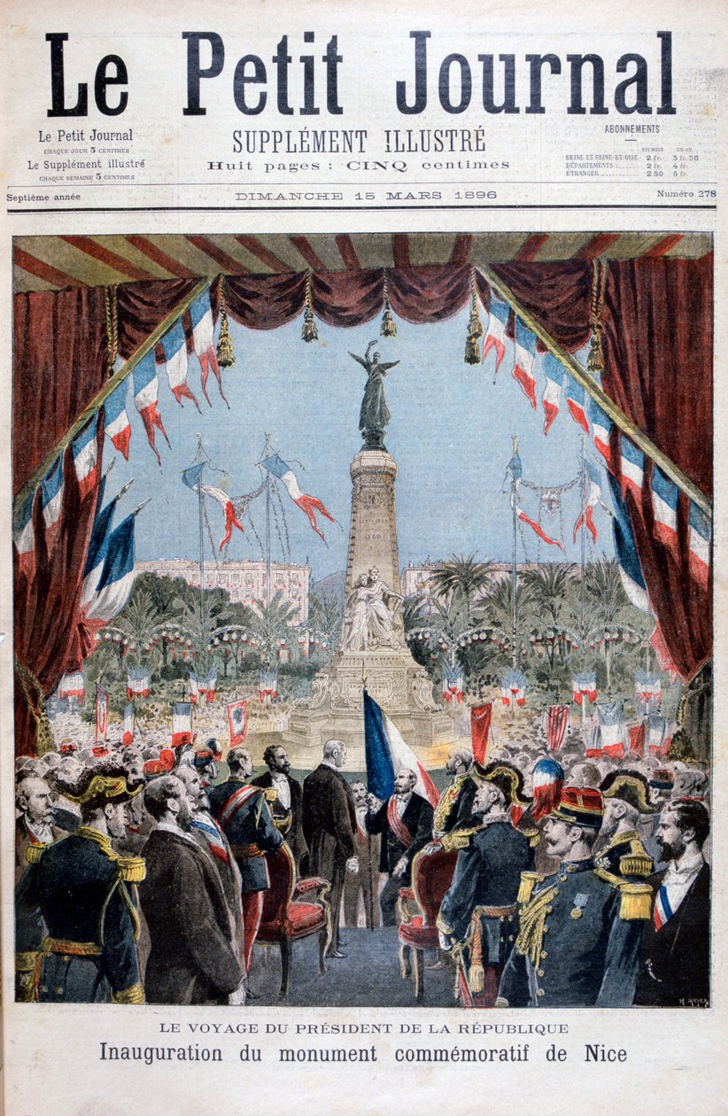 President Faure bij de inauguratieceremonie van een monument in Nice, 1896 door Henri Meyer