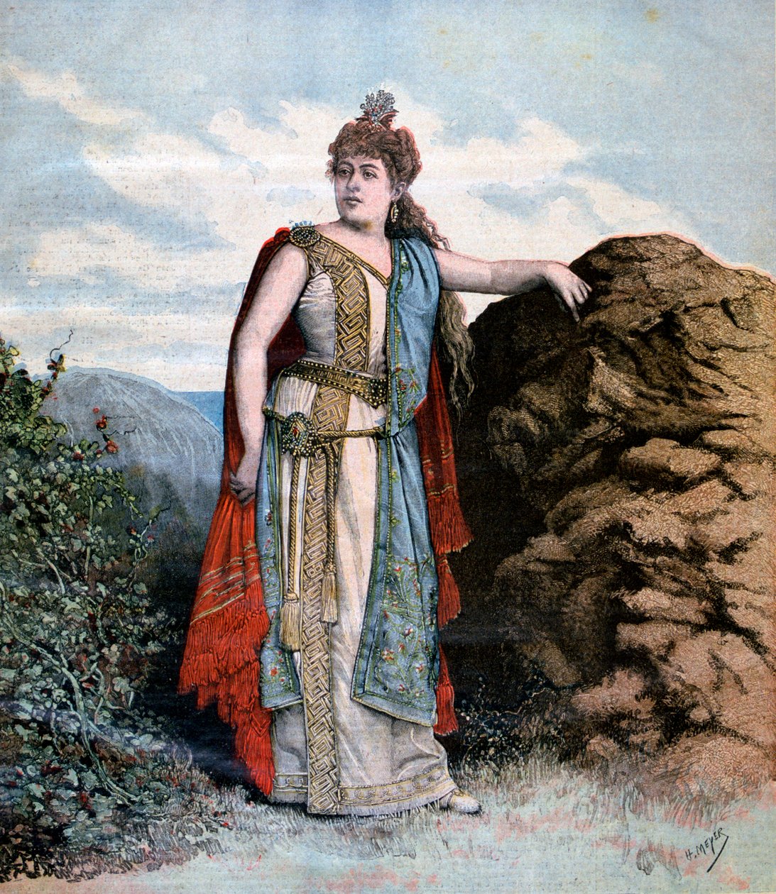 Renee Richard in de opera Sapho, 1893 door Henri Meyer