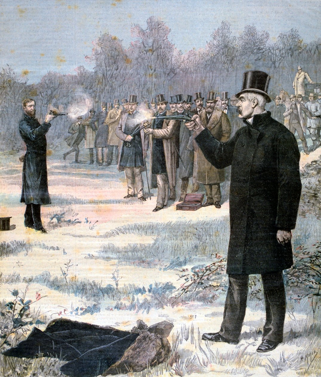 Het duel tussen Paul Deroulede en Georges Clemenceau, 1893 door Henri Meyer