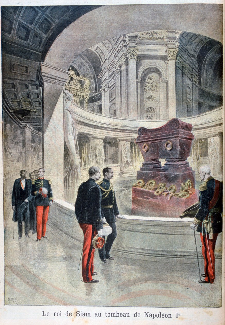 De Koning van Siam bij het graf van Napoleon I, Parijs, 1897 door Henri Meyer
