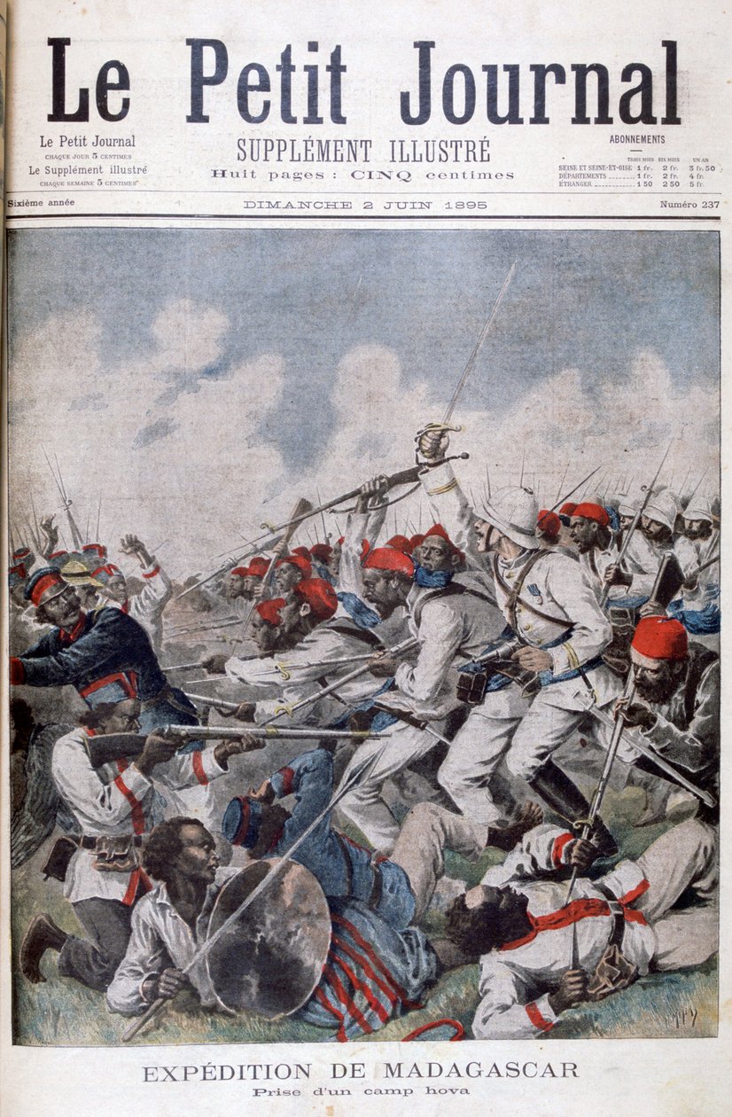 De verovering van een Hova-kamp, Madagaskar, 1895 door Henri Meyer