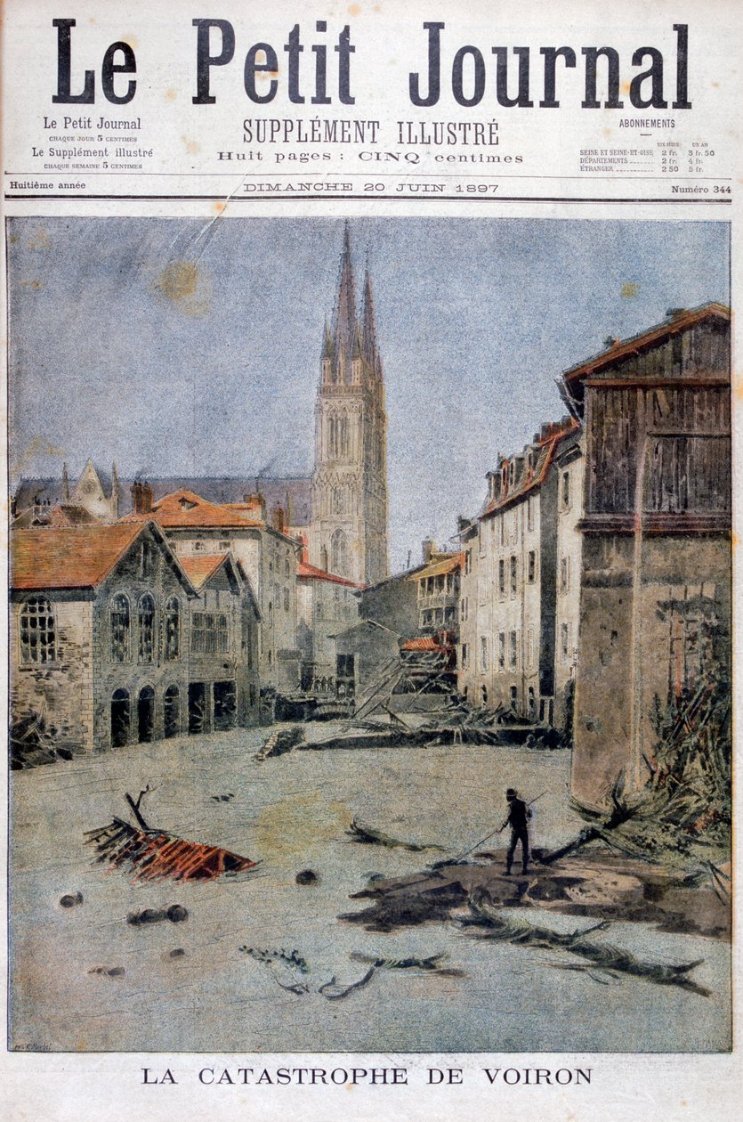 De catastrofe van Voiron, Frankrijk, 1897 door Henri Meyer