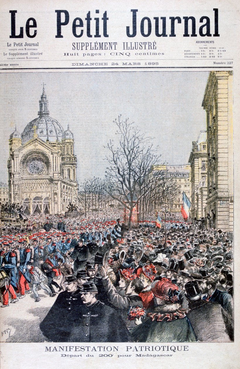 Het vertrek van Franse troepen naar Madagaskar, Parijs, 1895 door Henri Meyer