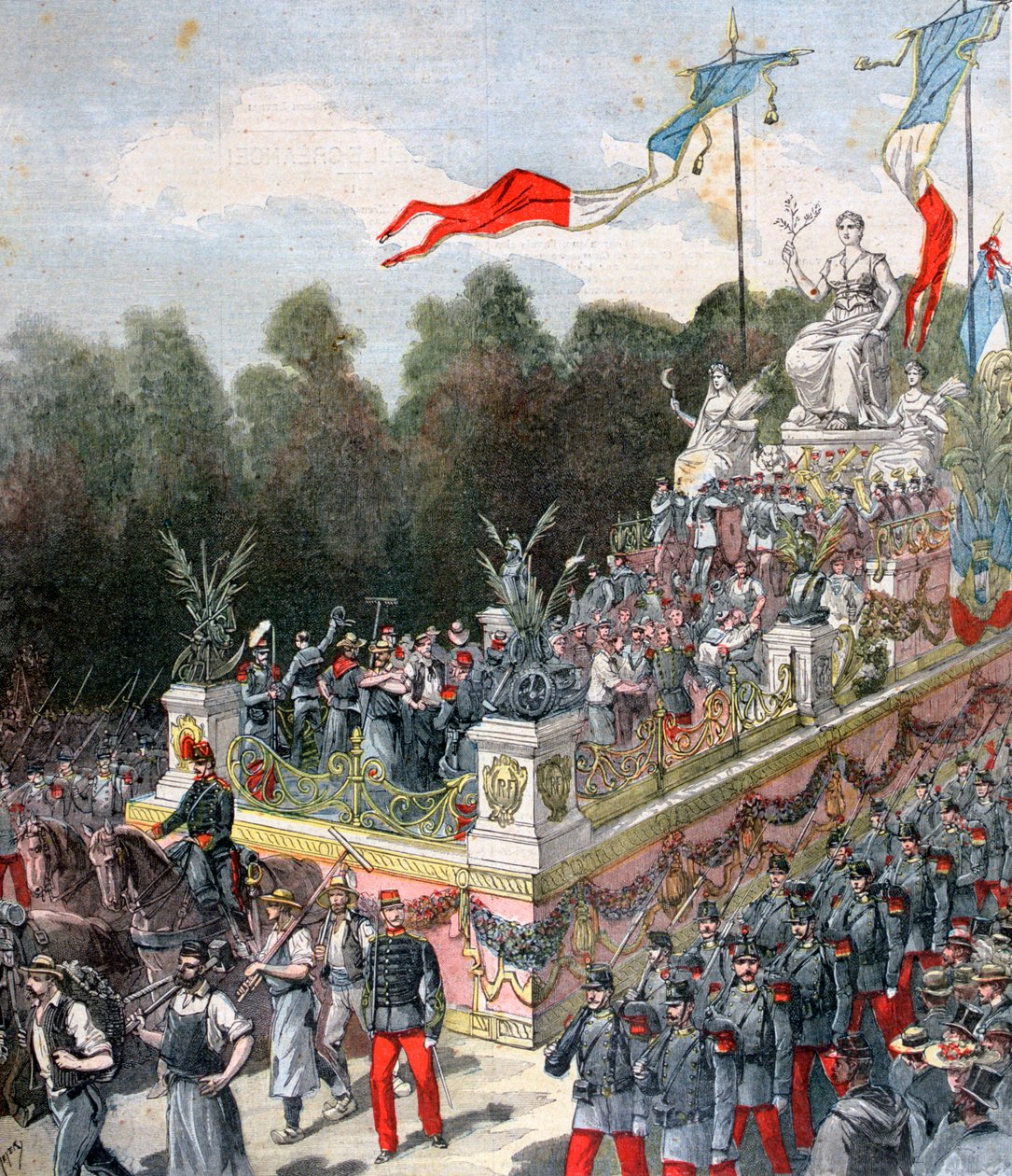 De praalwagen van harmonie en vrede, nationale lotsbestemming, 22 september, Frankrijk, 1892 door Henri Meyer