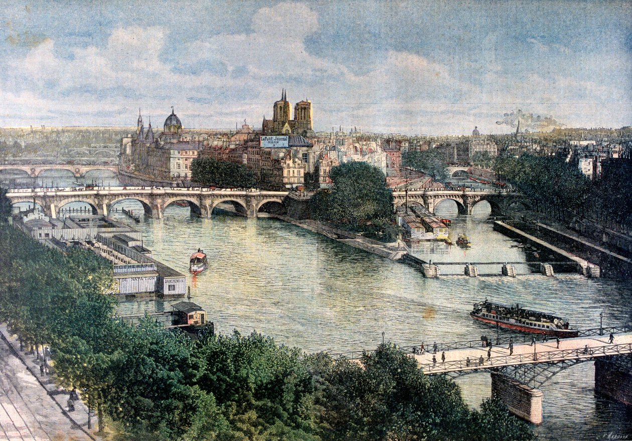 Uitzicht op Parijs, 1892 door Henri Meyer