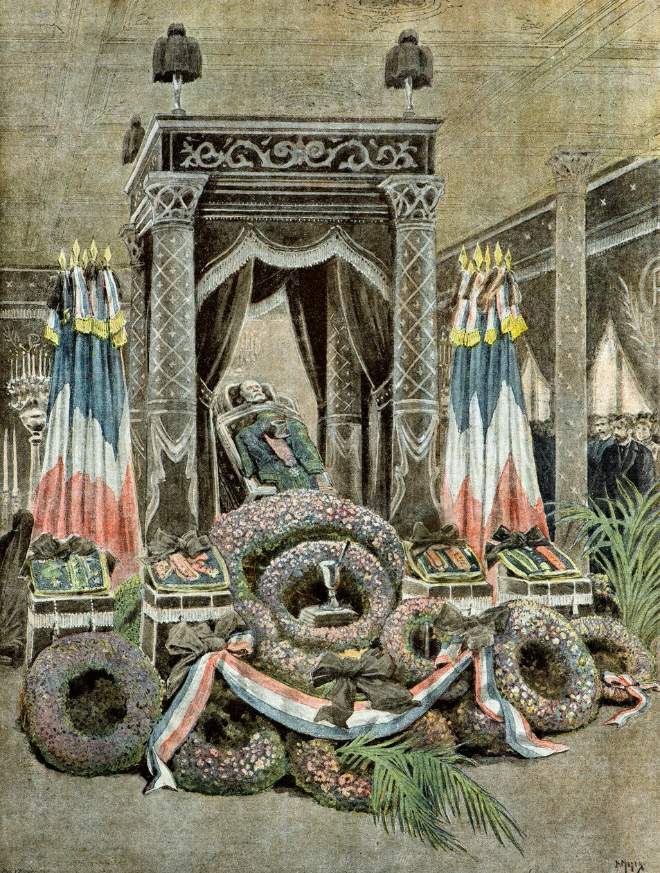 overlijden van Louis Pasteur,1895 (Illustratie) door Henri Meyer