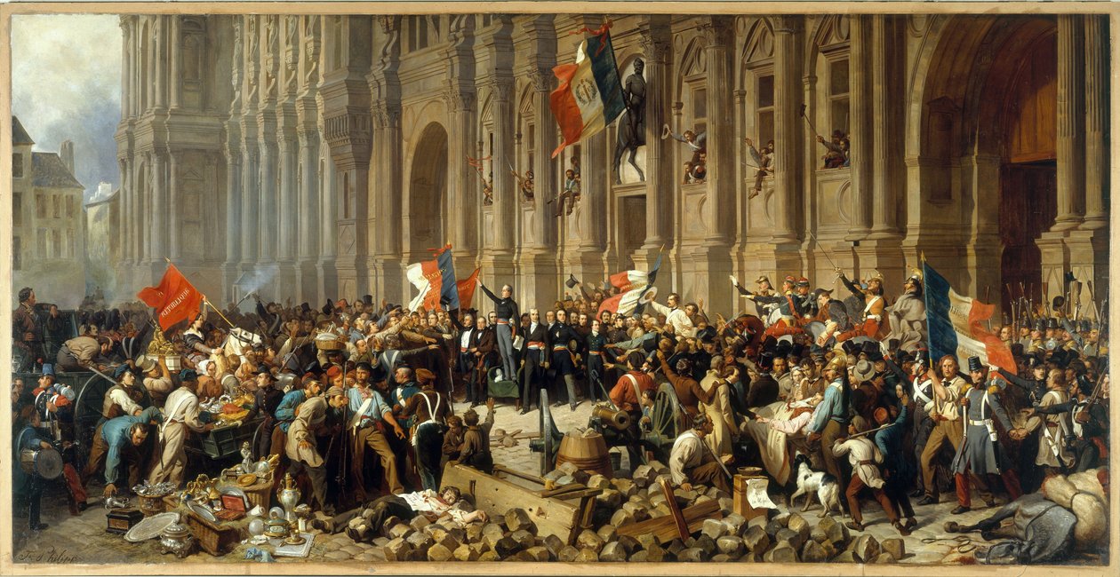 Lamartine weigert de rode vlag voor het Hôtel de Ville, circa 1848 door Henri Philippoteaux