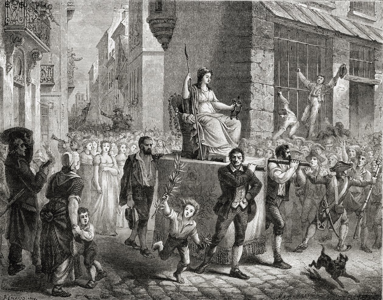 De processie van de Godin van de Rede, 10 november 1793, uit 