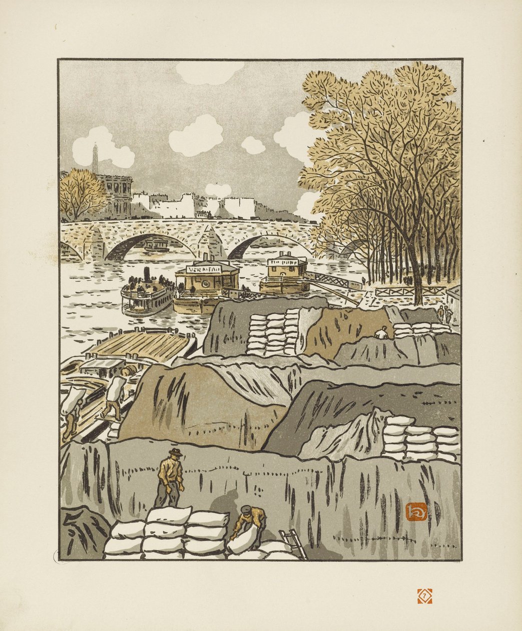 Vanaf de Pont des Saints-Pères [De zesendertig gezichten op de Eiffeltoren] door Henri Rivière