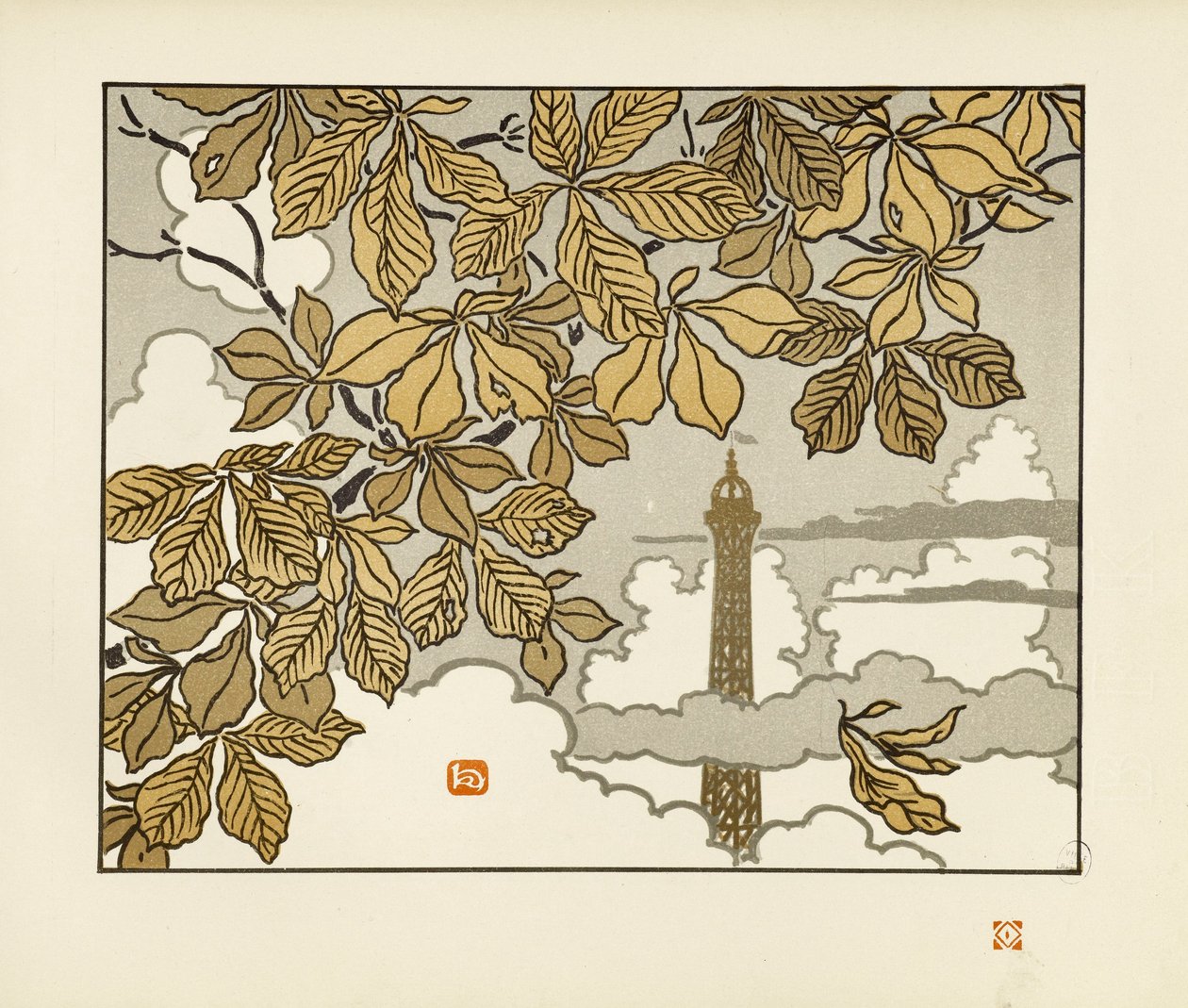 Frontispice [De zesendertig gezichten op de Eiffeltoren] door Henri Rivière