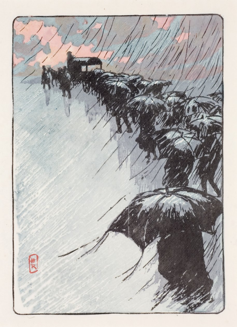 Begrafenis met paraplu’s door Henri Rivière