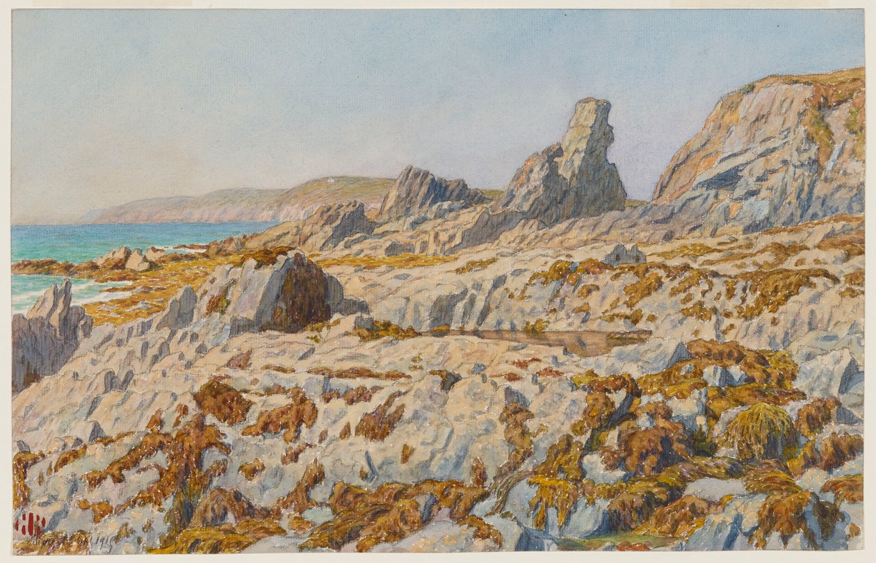 Strand van Pors Léonnec bij eb. Morgat door Henri Rivière