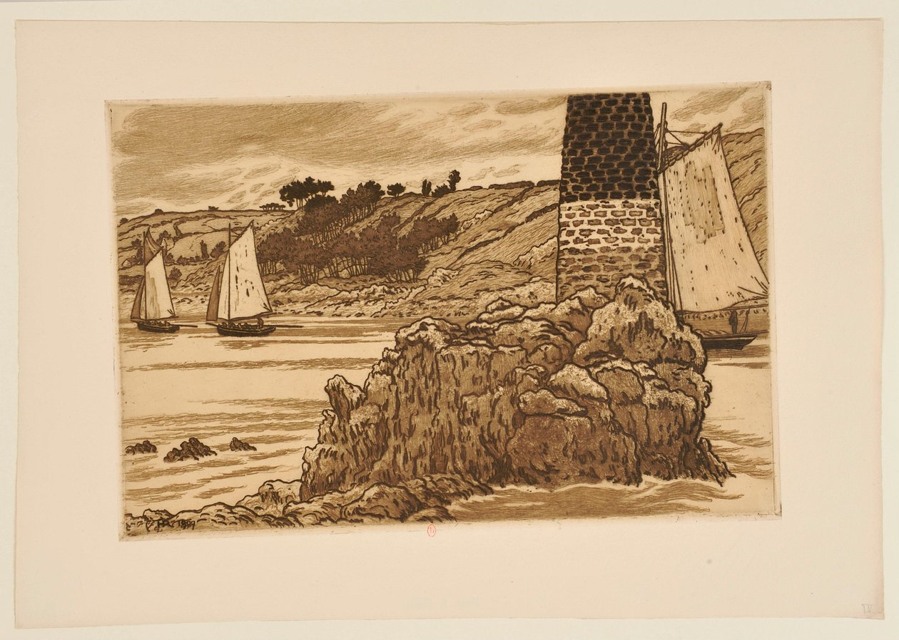 Het baken aan de Trieux door Henri Rivière