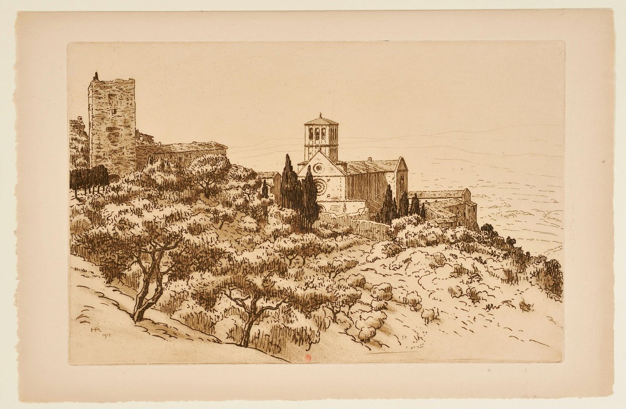 De basiliek van Assisi door Henri Rivière