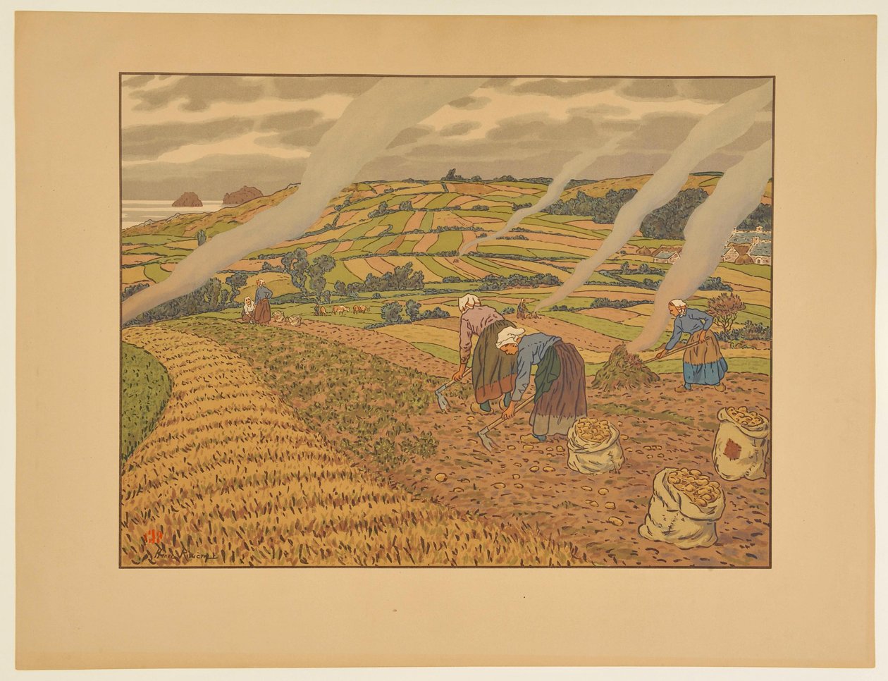 Werk op het land door Henri Rivière