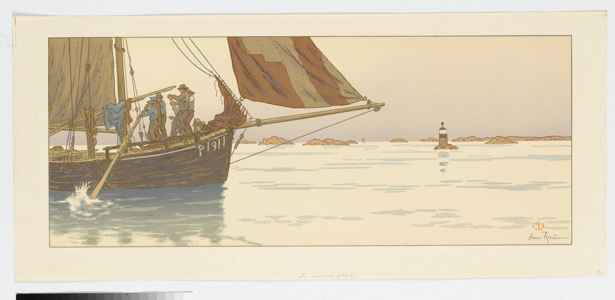 De windstilte (Blad 11 uit: De betovering van de uren) door Henri Rivière