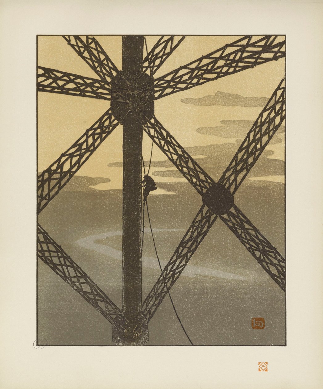 De schilder van de toren [De zesendertig aanzichten van de Eiffeltoren] door Henri Rivière