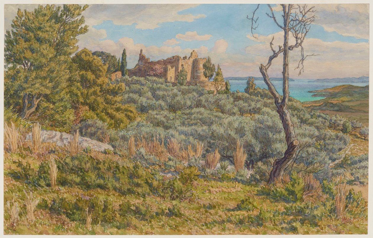 Het oude kasteel. Bormes door Henri Rivière